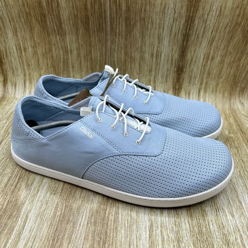 OluKai Nohea Moku Boat Shoes Men's 14 Light Denim Blue Mesh Sneakers 10283-DNDN